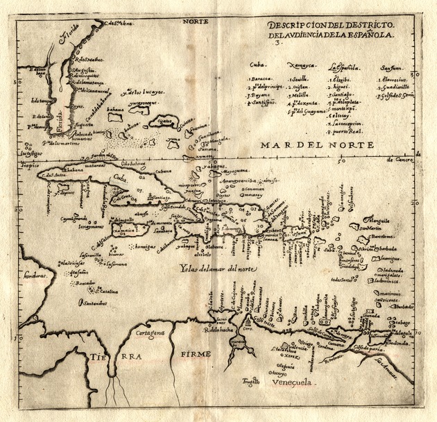 Map of the Caribbean, 1726